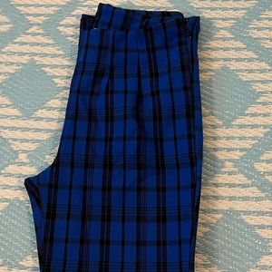 Blue plaid pants
